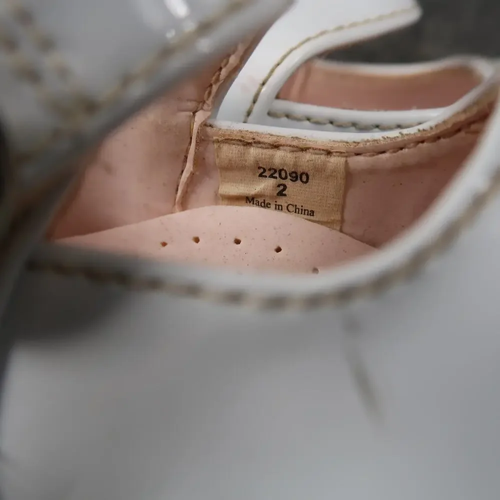 Baby Dress Shoes Mary Jane White Patent Closed Toe Classic Hook N Loop Straps